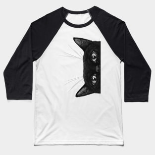 Black cat Baseball T-Shirt